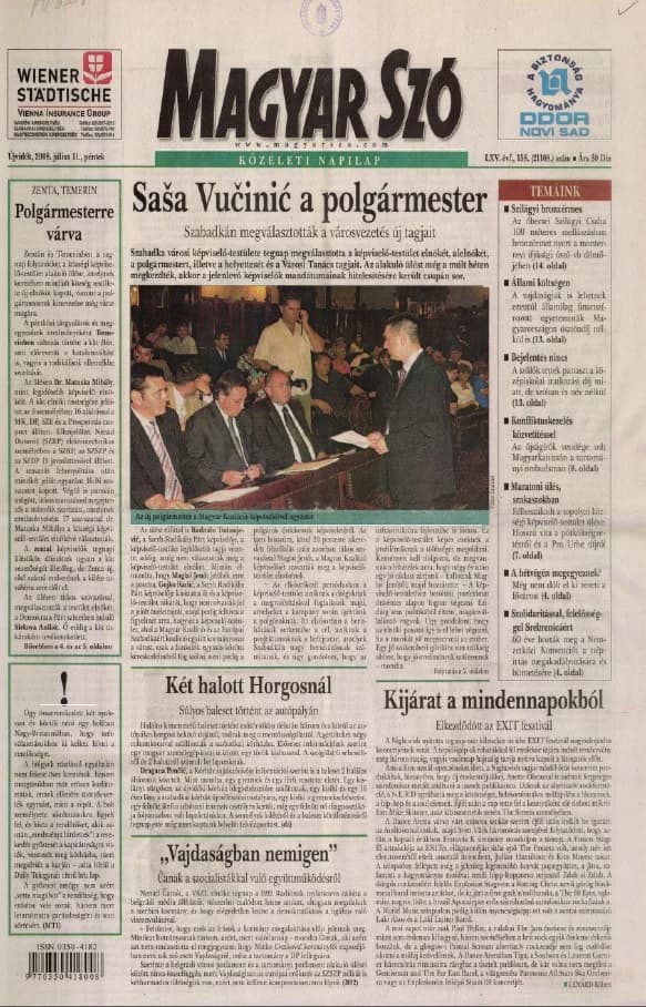 Magyar Szó, 65. évf. 2008. július 11. 158. sz. 1–20. oldal