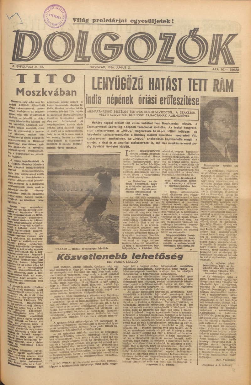 Dolgozók, 10. évf. 1956. június 5. 24. sz.