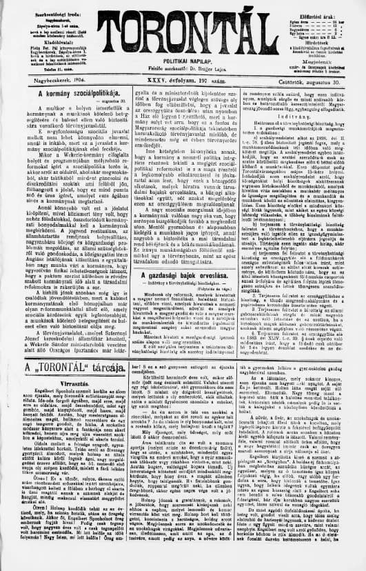 Torontál, 35. évf. 1906. augusztus 30. 197. sz.