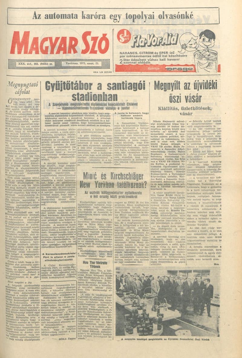 Magyar Szó, 30. évf. 1973. szeptember 23. 262. sz. 1–32. oldal
