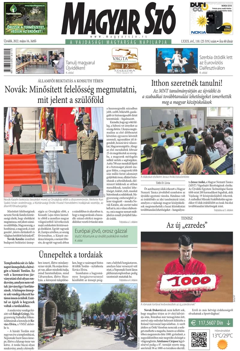 Magyar Szó, 79. évf. 2022. május 16. 110. sz. 1–16. oldal