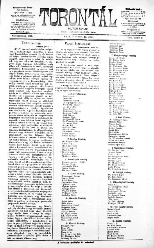 Torontál, 29. évf. 1900. január 16. 12. sz.