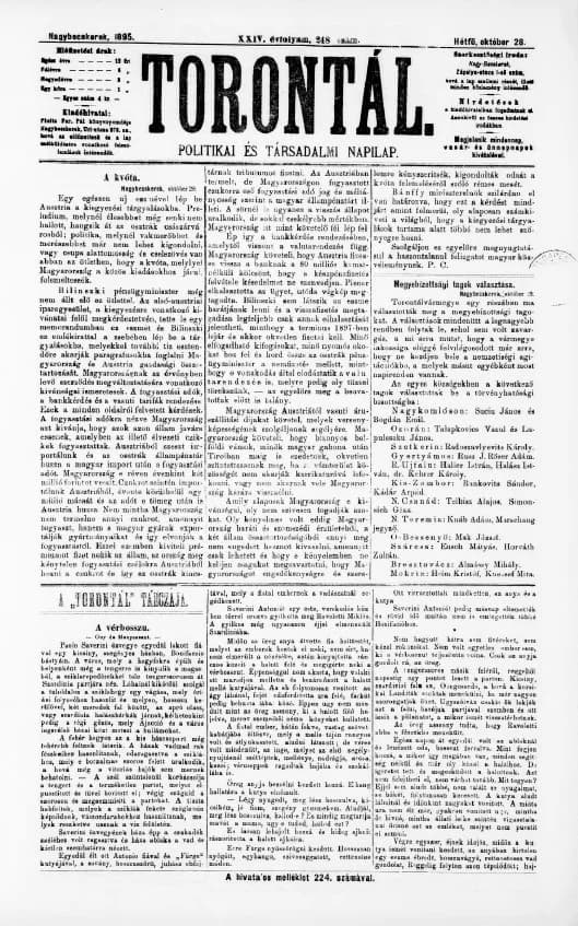 Torontál, 24. évf. 1895. október 28. 248. sz.