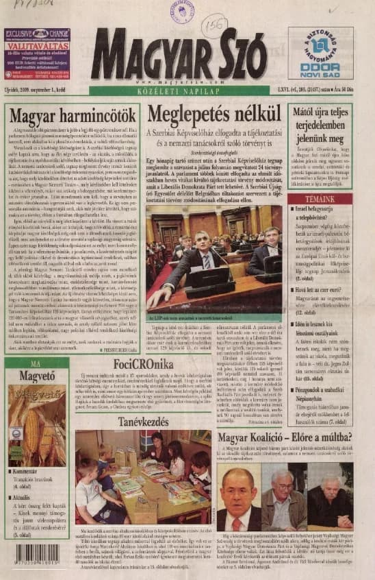 Magyar Szó, 66. évf. 2009. szeptember 1. 203. sz. 1–20. oldal