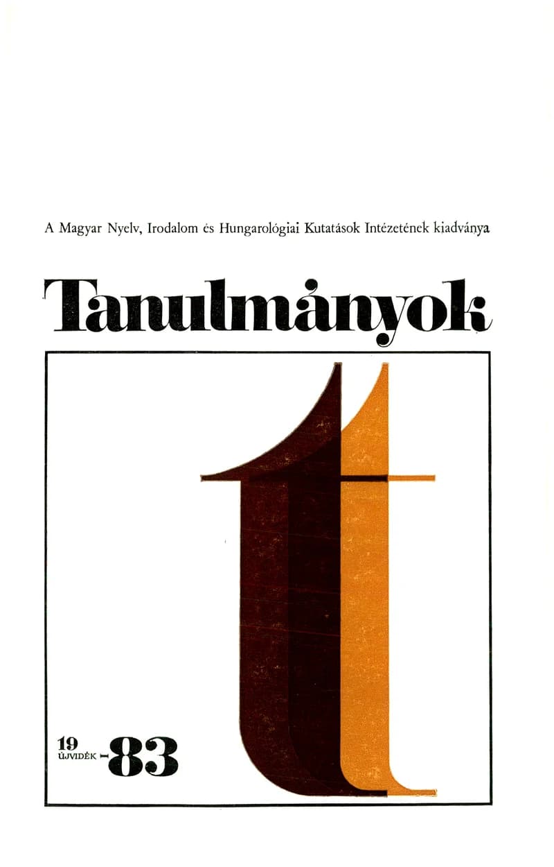Tanulmányok, 13. évf. 1983. 16. sz. 1–115. oldal