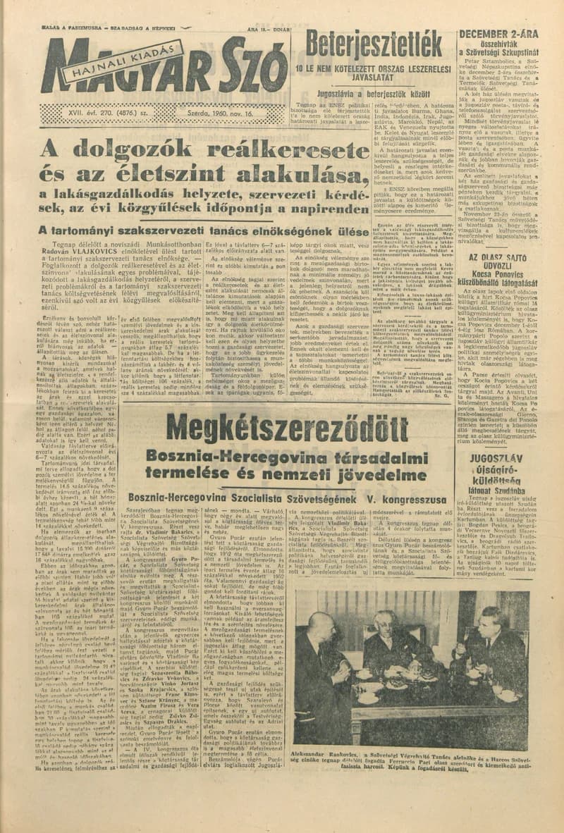 Magyar Szó, 17. évf. 1960. november 16. 270. sz. 1–24. oldal