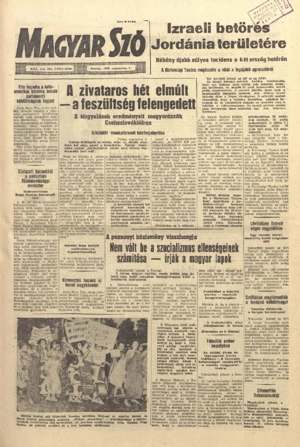 Magyar Szó, 25. évf. 1968. augusztus 7. 216. sz. 1–20. oldal