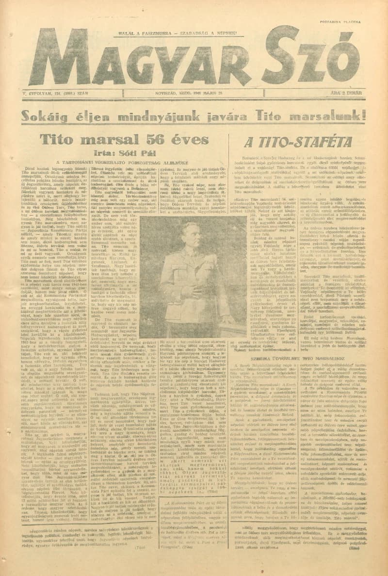 Magyar Szó, 5. évf. 1948. május 25. 124. sz. 1–4. oldal