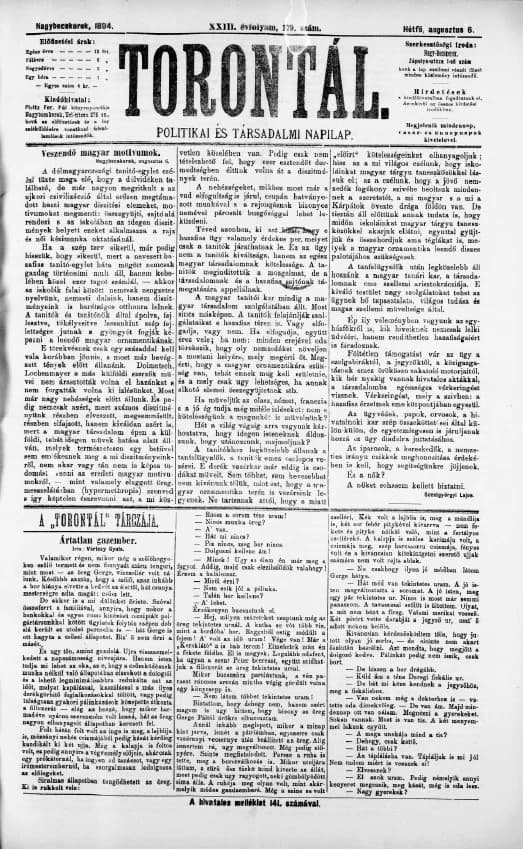 Torontál, 23. évf. 1894. augusztus 6. 179. sz.