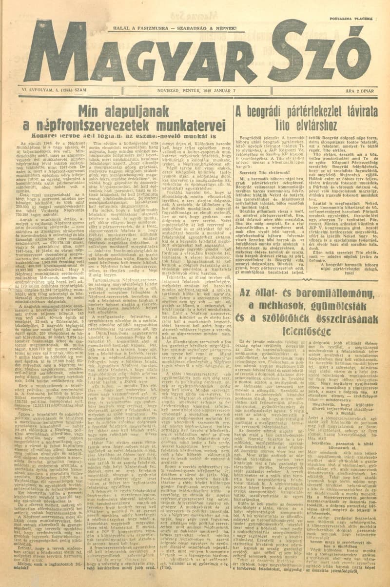 Magyar Szó, 6. évf. 1949. január 7. 5. sz. 1–4. oldal