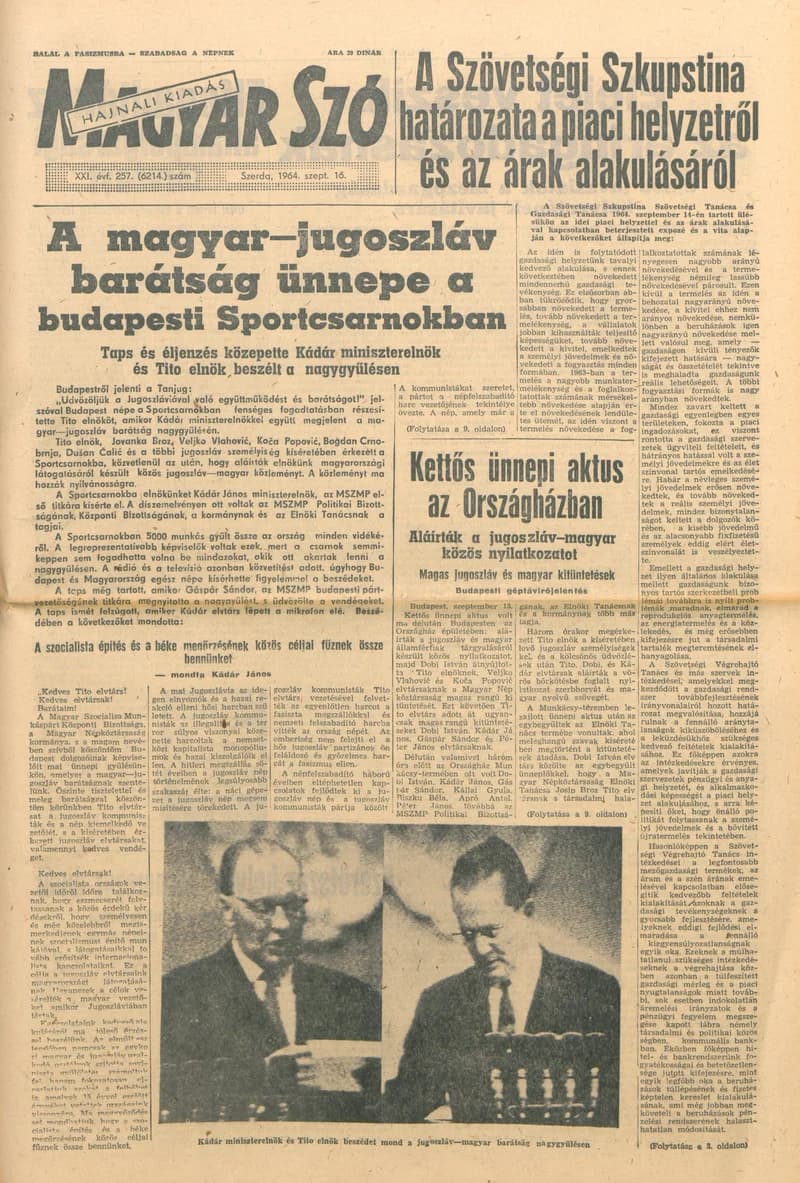 Magyar Szó, 21. évf. 1964. szeptember 16. 257. sz.