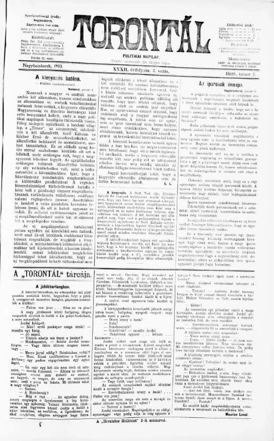 Torontál, 32. évf. 1903. január 5. 3. sz.