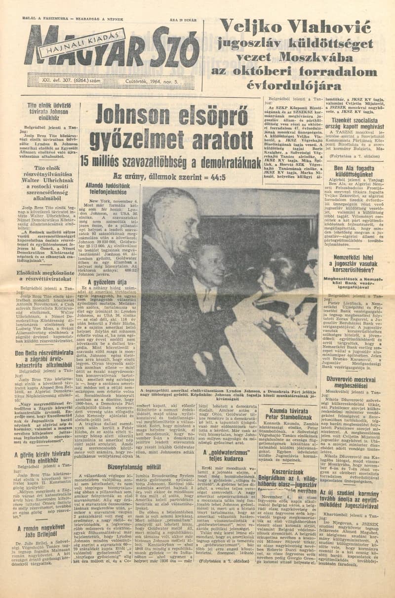 Magyar Szó, 21. évf. 1964. november 5. 307. sz.