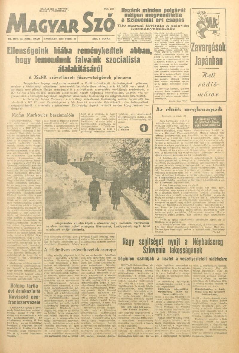 Magyar Szó, 9. évf. 1952. február 23. 46. sz. 1–6. oldal