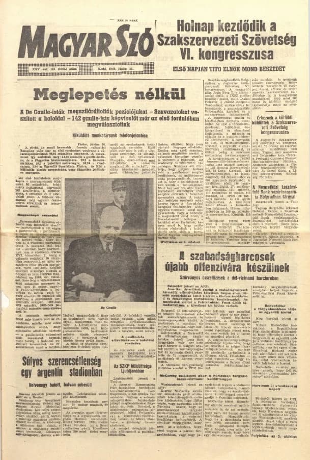 Magyar Szó, 25. évf. 1968. június 25. 173. sz. 1–16. oldal