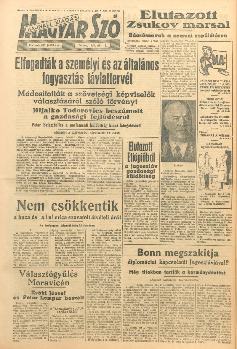 Magyar Szó, 14. évf. 1957. október 18. 286. sz. 1–14. oldal