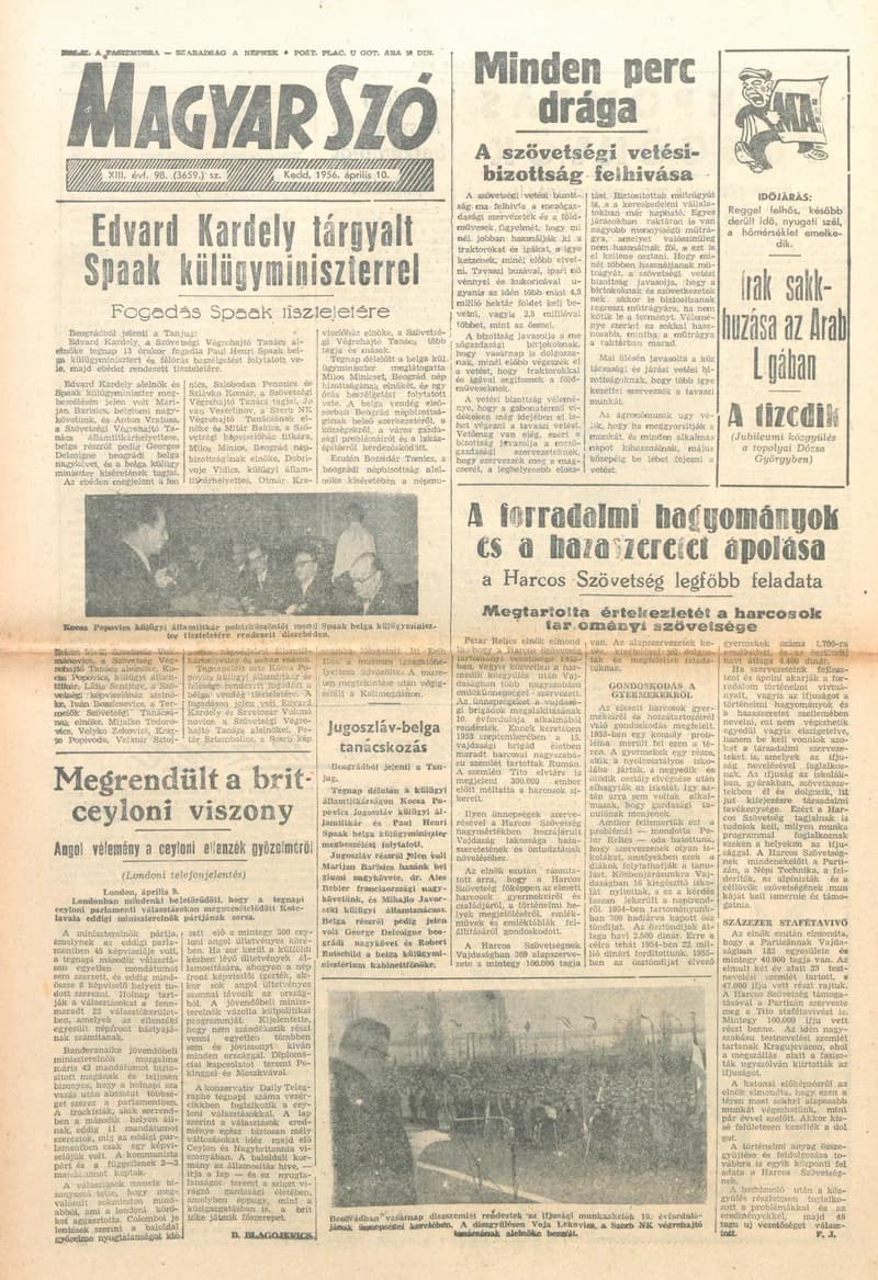 Magyar Szó, 13. évf. 1956. április 10. 98. sz. 1–8. oldal