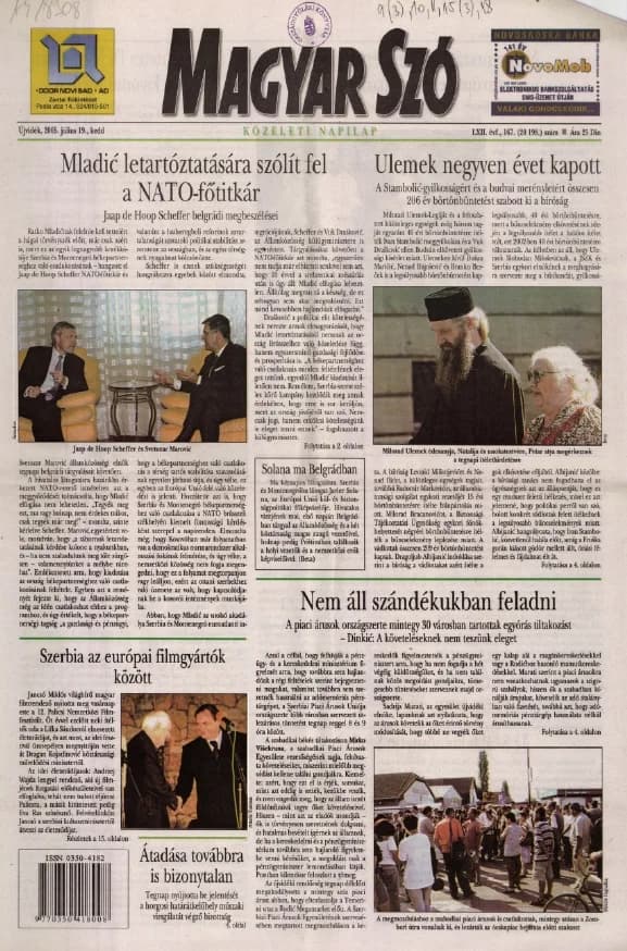 Magyar Szó, 62. évf. 2005. július 19. 167. sz. 1–20. oldal