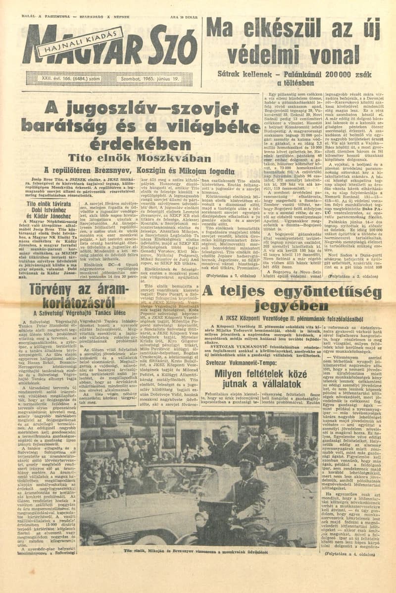 Magyar Szó, 22. évf. 1965. június 19. 166. sz. 1–12. oldal