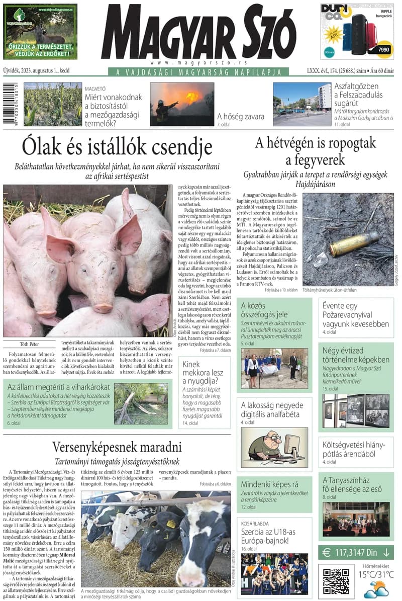 Magyar Szó, 80. évf. 2023. augusztus 20. 175. sz.