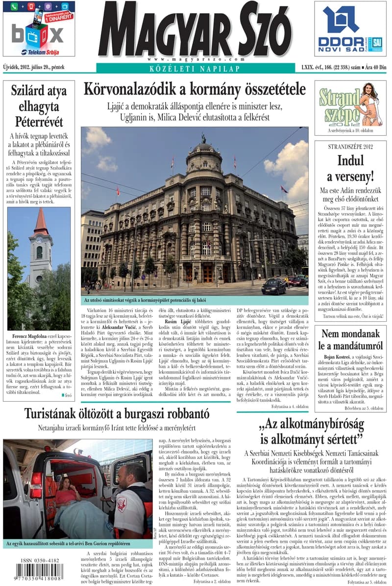 Magyar Szó, 69. évf. 2012. július 20. 166. sz. 1–20. oldal