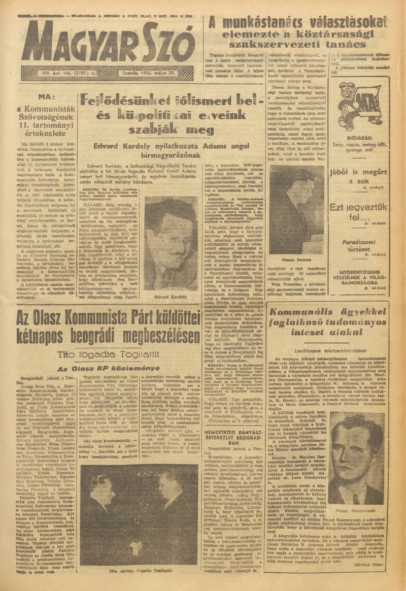 Magyar Szó, 13. évf. 1956. május 30. 146. sz. 1–10. oldal