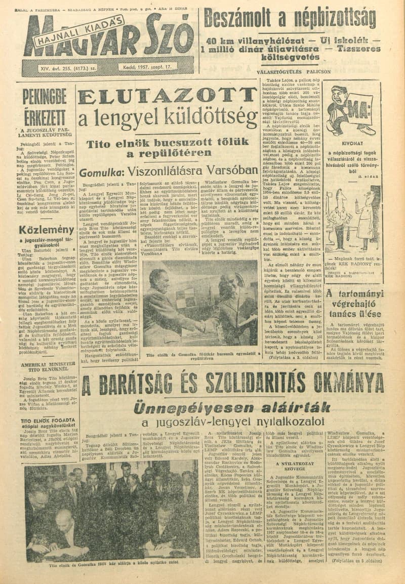 Magyar Szó, 14. évf. 1957. szeptember 17. 255. sz. 1–10. oldal