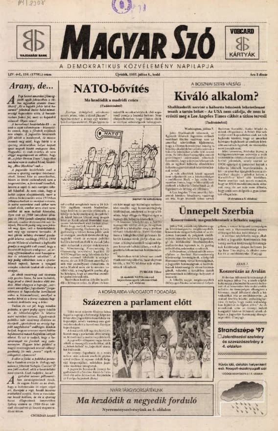 Magyar Szó, 54. évf. 1997. július 8. 158. sz. 1–16. oldal