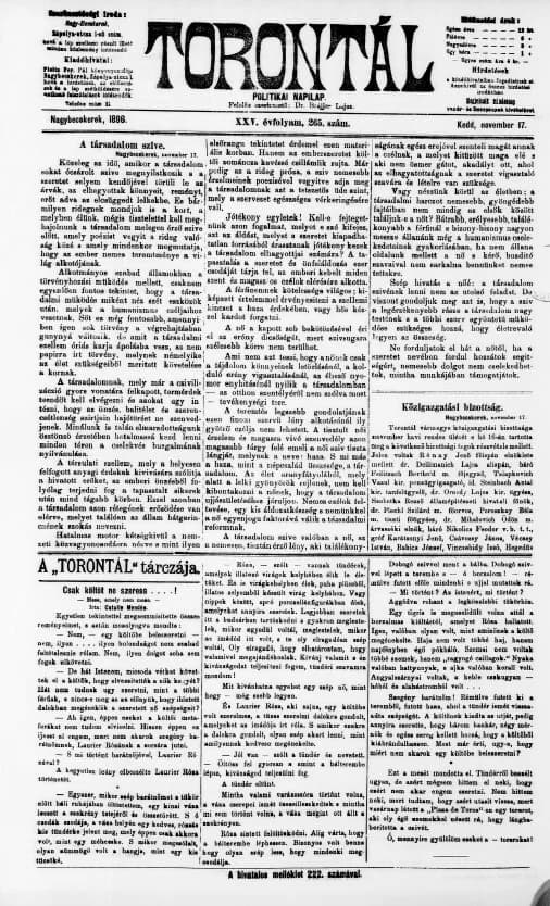 Torontál, 25. évf. 1896. november 17. 265. sz.