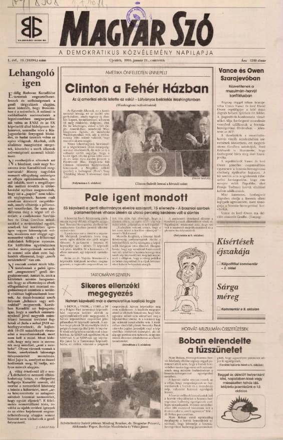 Magyar Szó, 50. évf. 1993. január 21. 19. sz. 1–16. oldal