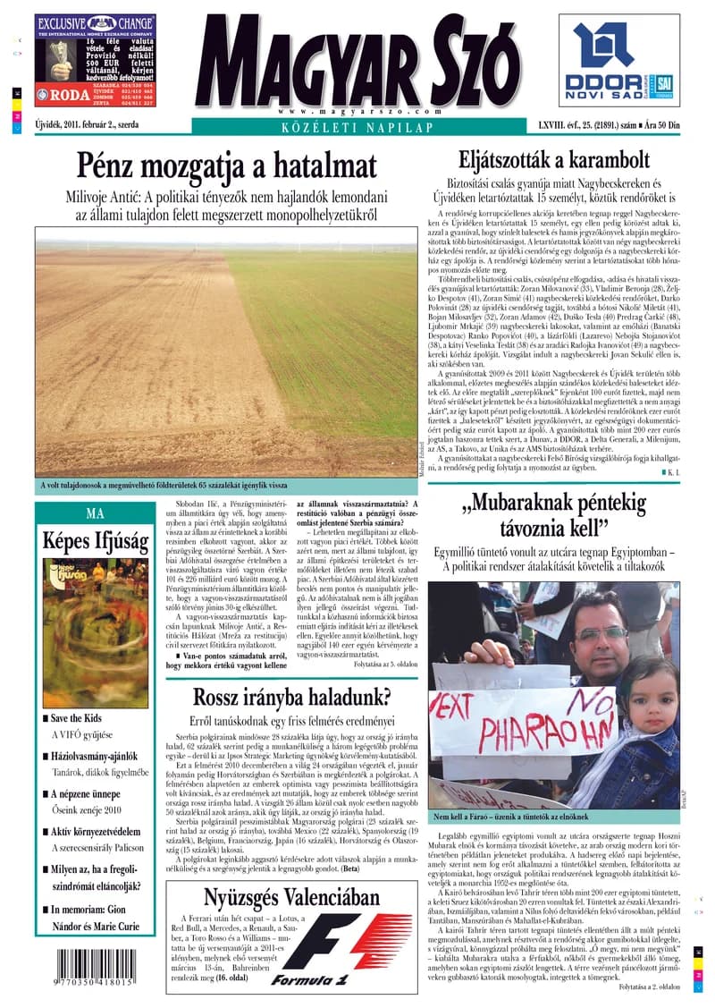 Magyar Szó, 68. évf. 2011. február 2. 25. sz. 1–20. oldal