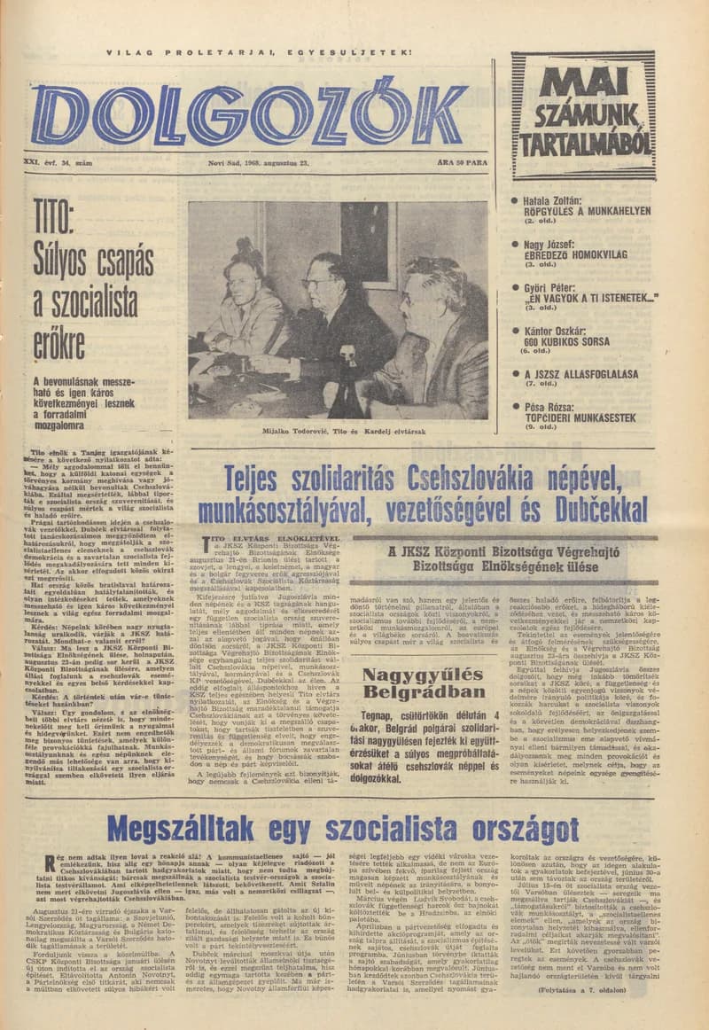 Dolgozók, 22. évf. 1968. augusztus 23. 34. sz.