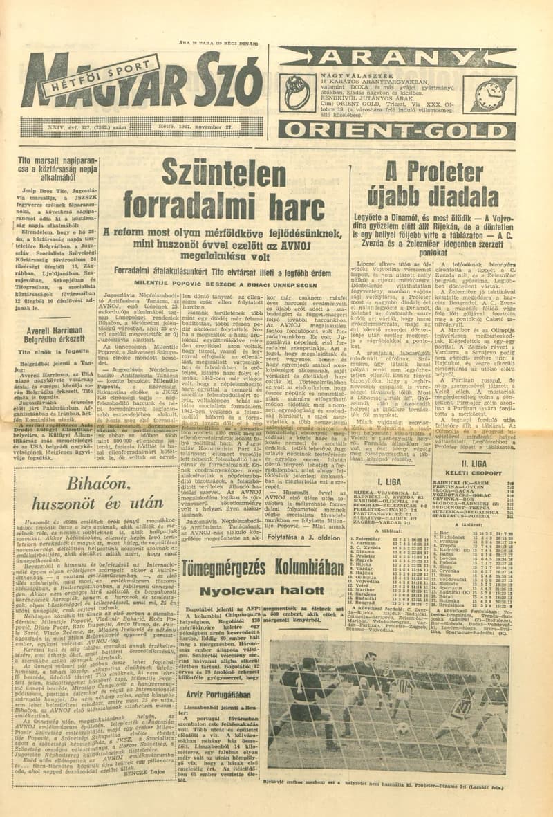 Magyar Szó, 24. évf. 1967. november 27. 327. sz. 1–16. oldal