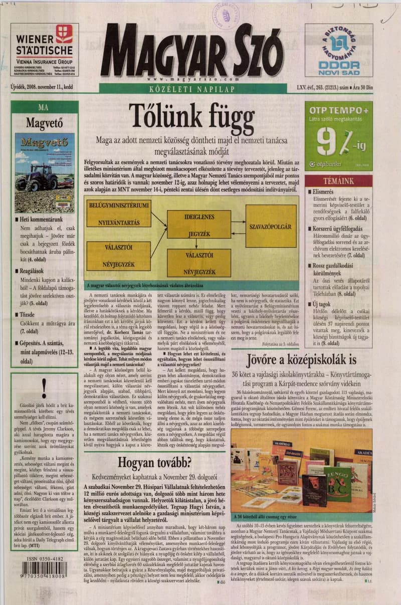 Magyar Szó, 65. évf. 2008. november 11. 263. sz. 1–20. oldal