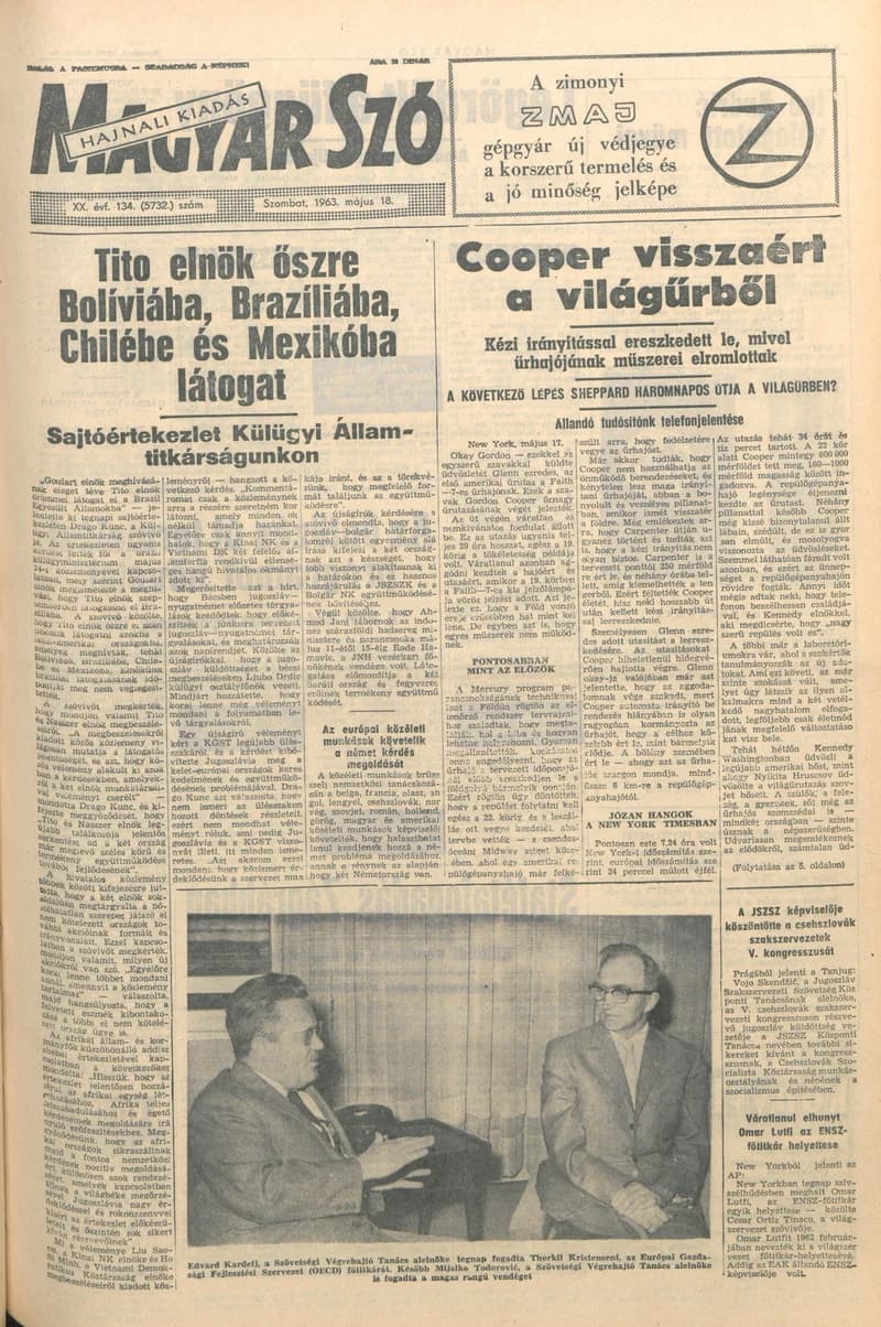 Magyar Szó, 20. évf. 1963. május 18. 134. sz. 1–12. oldal