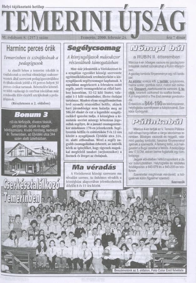 Temerini Újság, 6. évf. 2000. február 24. 8. sz.