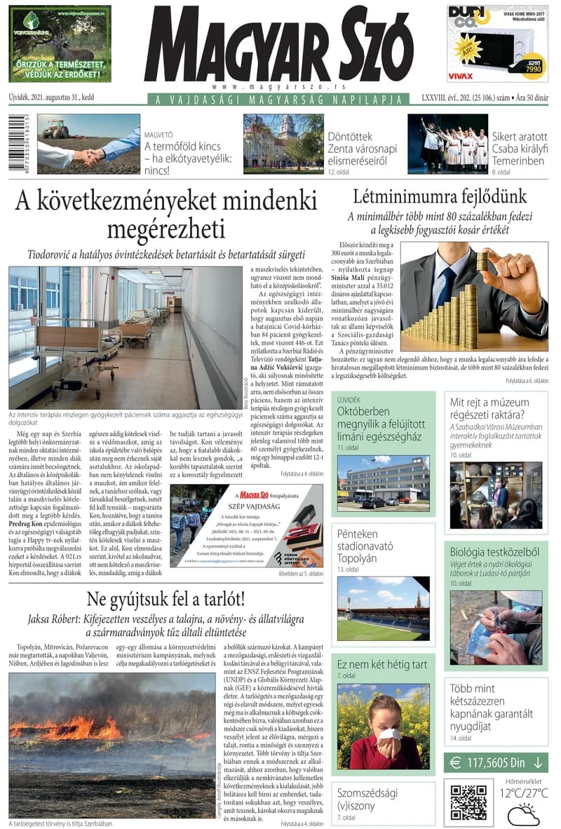 Magyar Szó, 78. évf. 2021. augusztus 31. 202. sz. 1–20. oldal