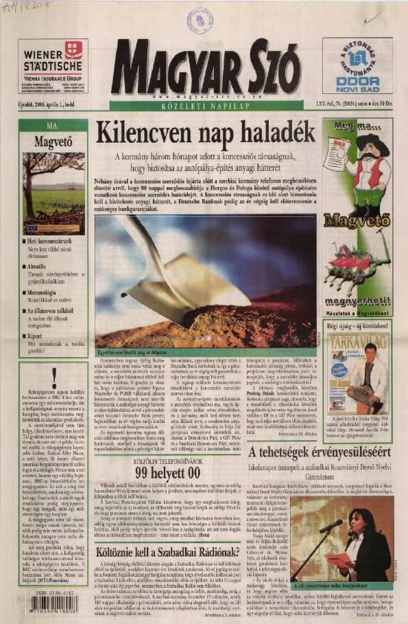 Magyar Szó, 65. évf. 2008. április 1. 74. sz. 1–20. oldal