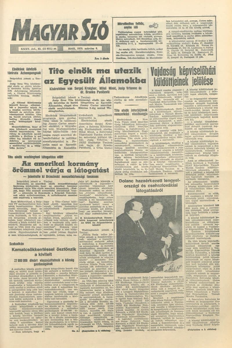 Magyar Szó, 35. évf. 1978. március 6. 63. sz. 1–8. oldal