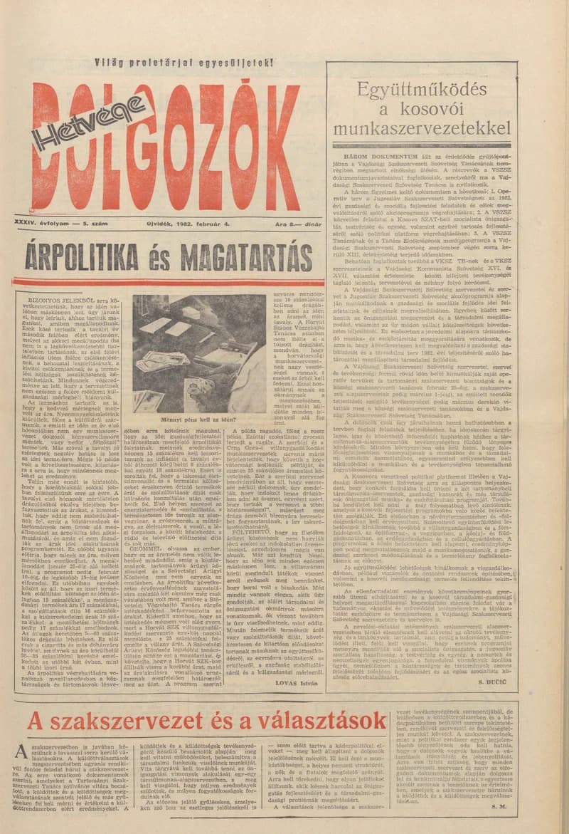 Dolgozók, 36. évf. 1982. február 4. 5. sz.