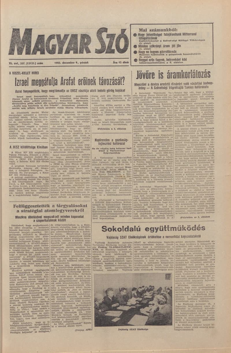 Magyar Szó, 40. évf. 1983. december 9. 337. sz.