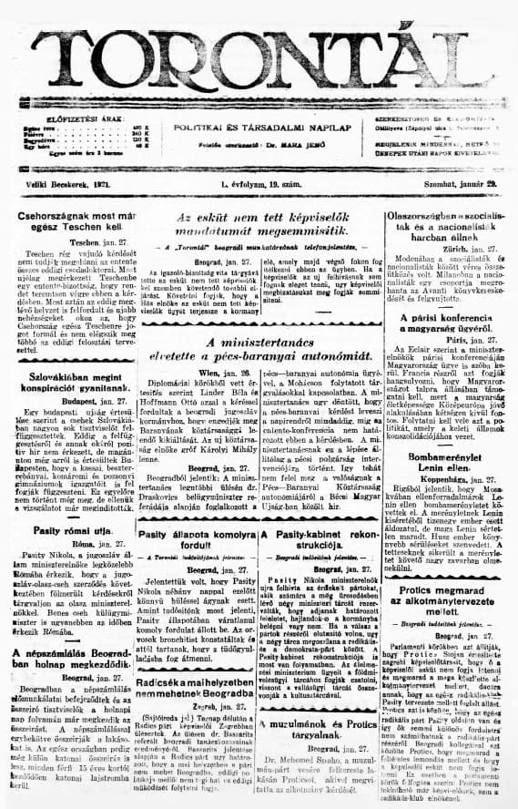 Torontál, 50. évf. 1921. január 29. 19. sz.