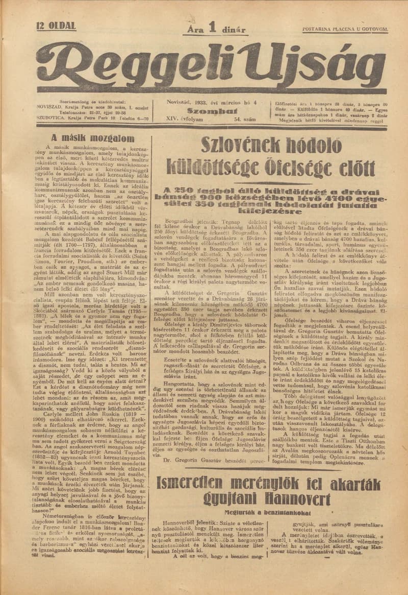 Reggeli Újság, 14. évf. 1933. március 4. 54. sz.
