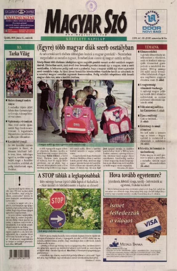 Magyar Szó, 66. évf. 2009. június 11. 133. sz. 1–20. oldal