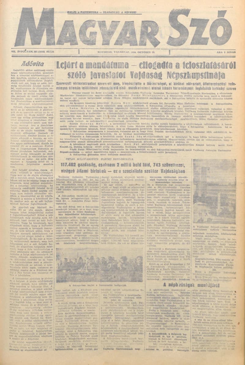 Magyar Szó, 7. évf. 1950. október 22. 251. sz. 1–4. oldal