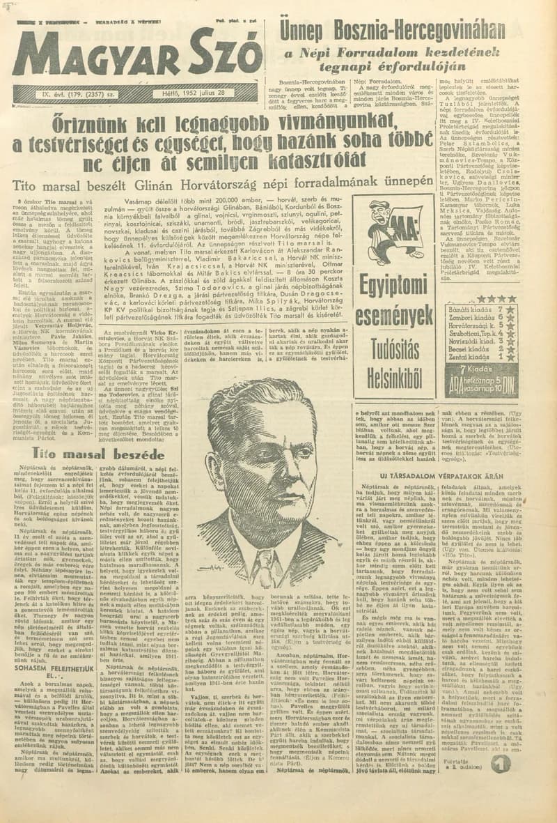 Magyar Szó, 9. évf. 1952. július 28. 179. sz. 1–6. oldal