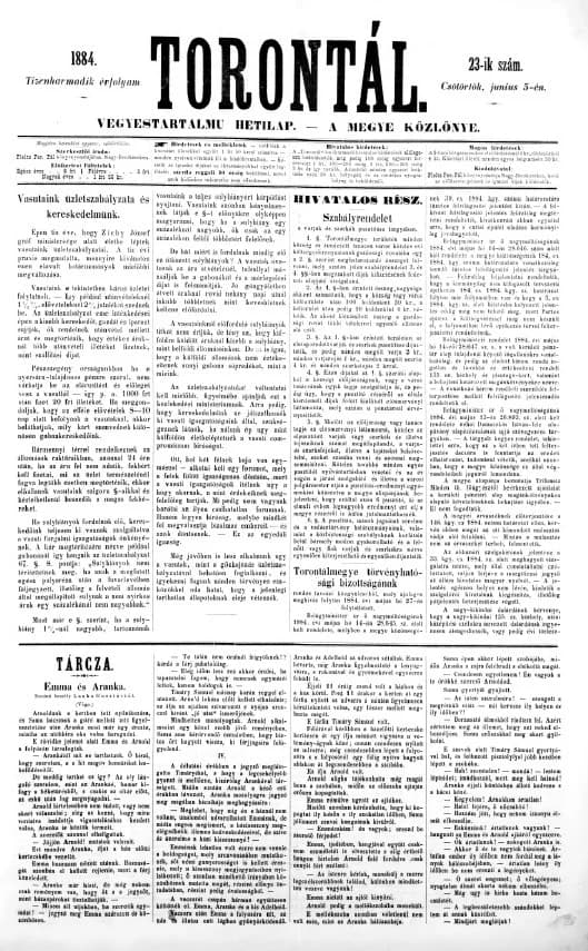 Torontál, 13. évf. 1884. június 5. 23. sz.