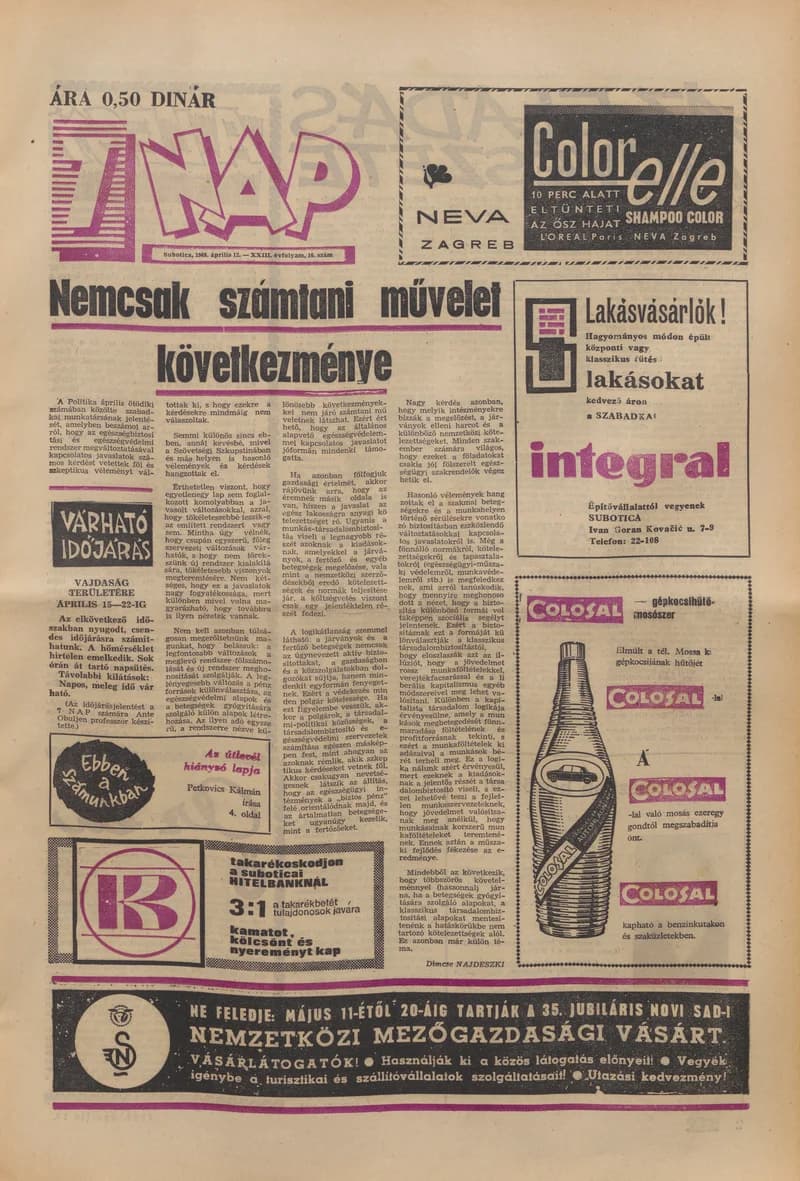 7 Nap, 23. évf. 1968. április 12. 16. sz. 1–16. oldal