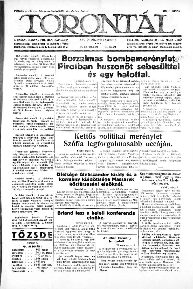Torontál, 59. évf. 1930. március 6. 54. sz.