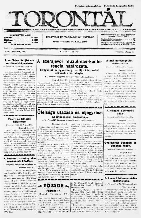 Torontál, 51. évf. 1922. február 19. 39. sz.